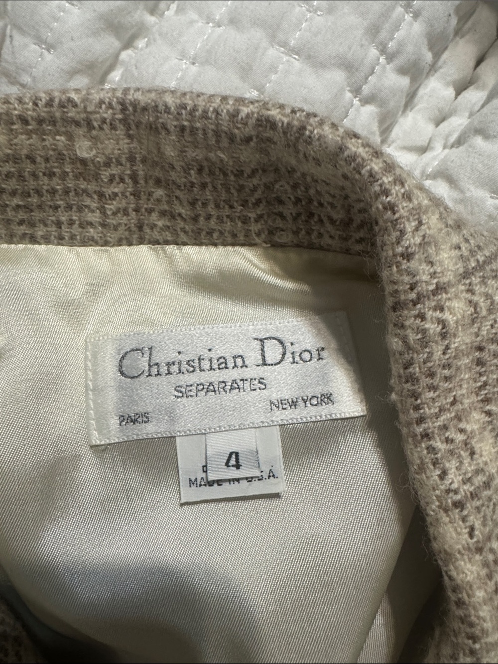 Dior Neutral Beige Wool-Blend Blazer
